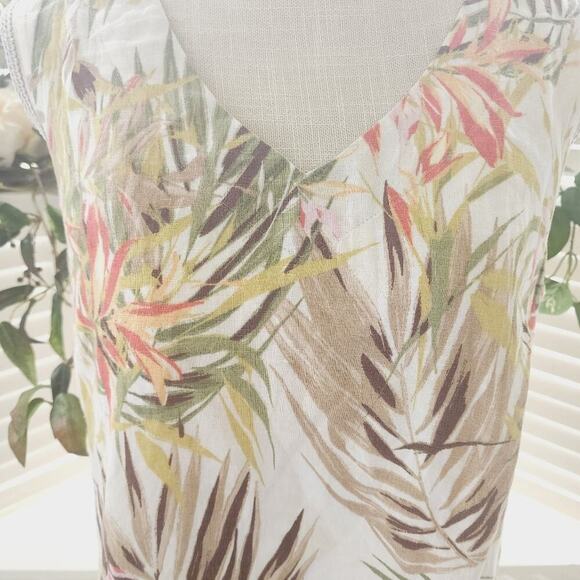 J.JILL NEW TROPICAL VNECK SLEEVELESS DRESS SIZE MEDP - Picture 2 of 8